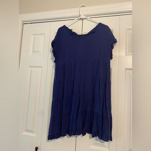 Blue Swiss dot detail dress - size large